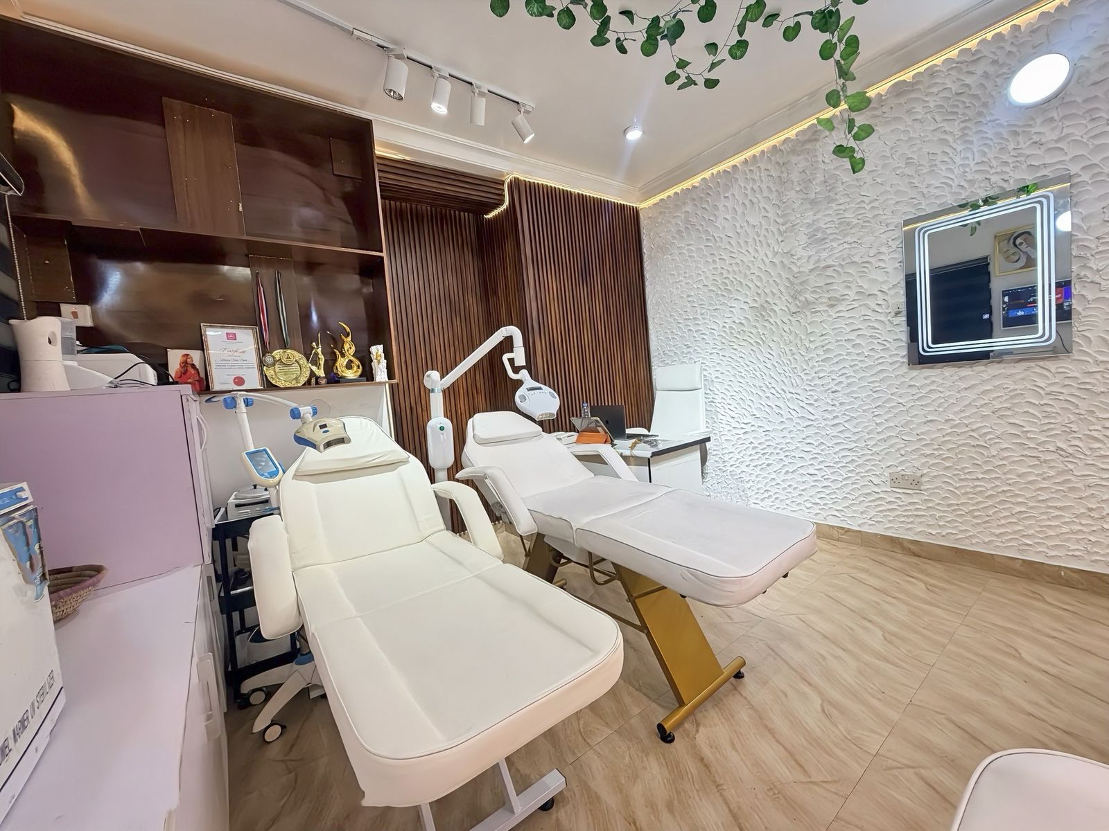 Facial and teeth whitening room